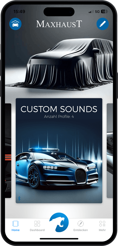 Maxhaust-App: Sound mit Fahrzeugtaste verknüpfen